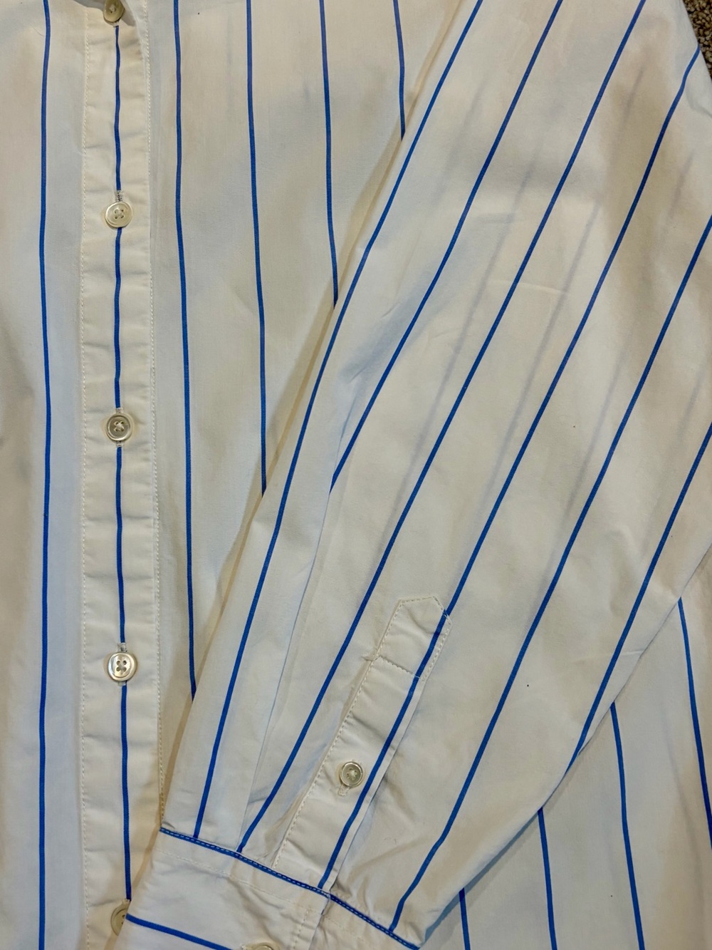 Aritzia WILFRED Free Relaxed Striped Poplin Button Down Shirt Size M - Picture 8 of 10